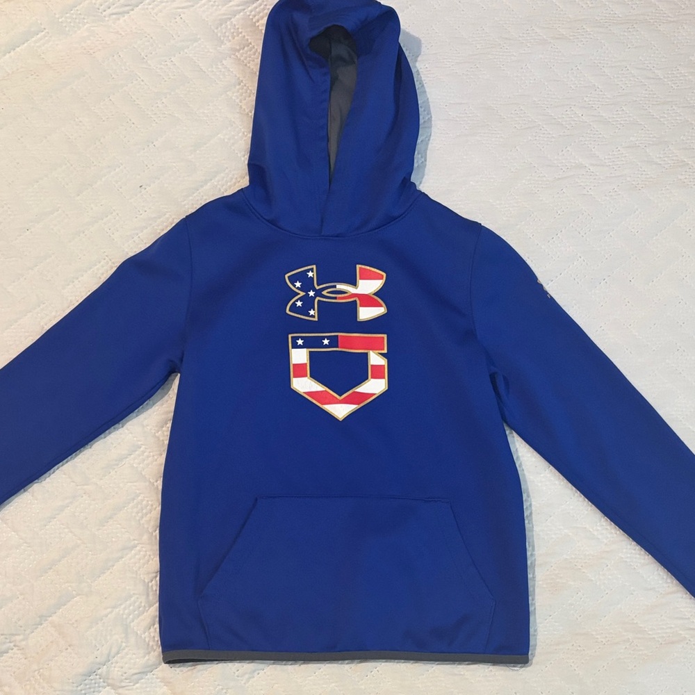 Under Armour Kids Royal Blue Hoodie with Patriotic Logo